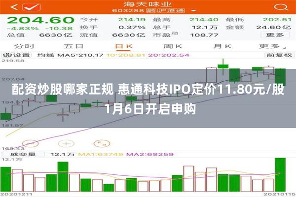 配资炒股哪家正规 惠通科技IPO定价11.80元/股 1月6日开启申购